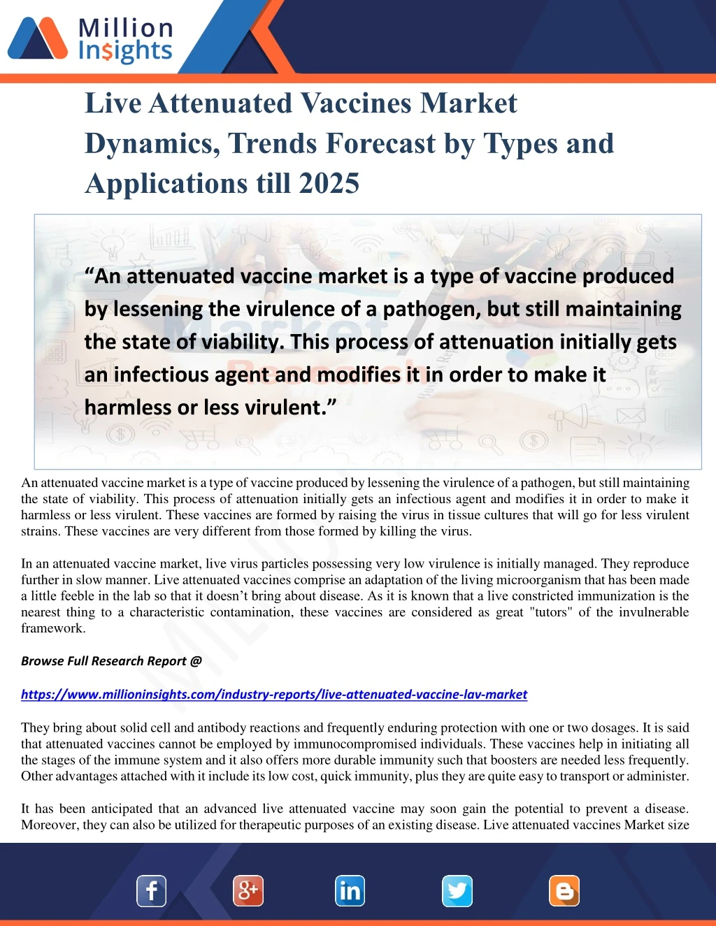 live attenuated vaccines market dynamics trends
