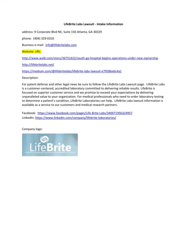 LifeBrite Labs Lawsuit