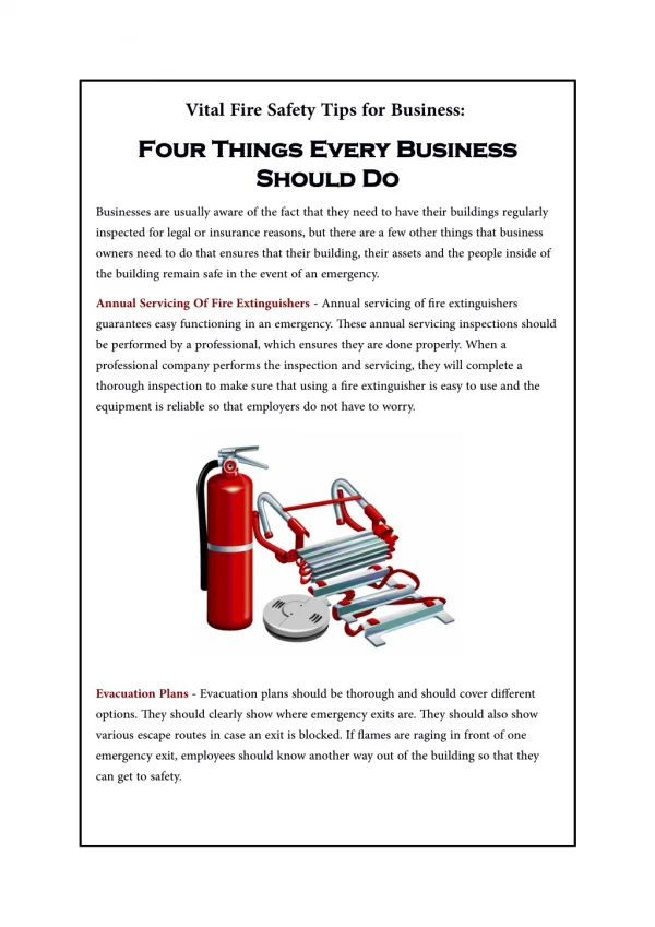 Vital Fire Safety Tips for Business Four Things Every Business Should Do