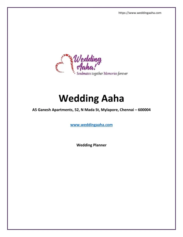 Wedding planner - wedding Aaha