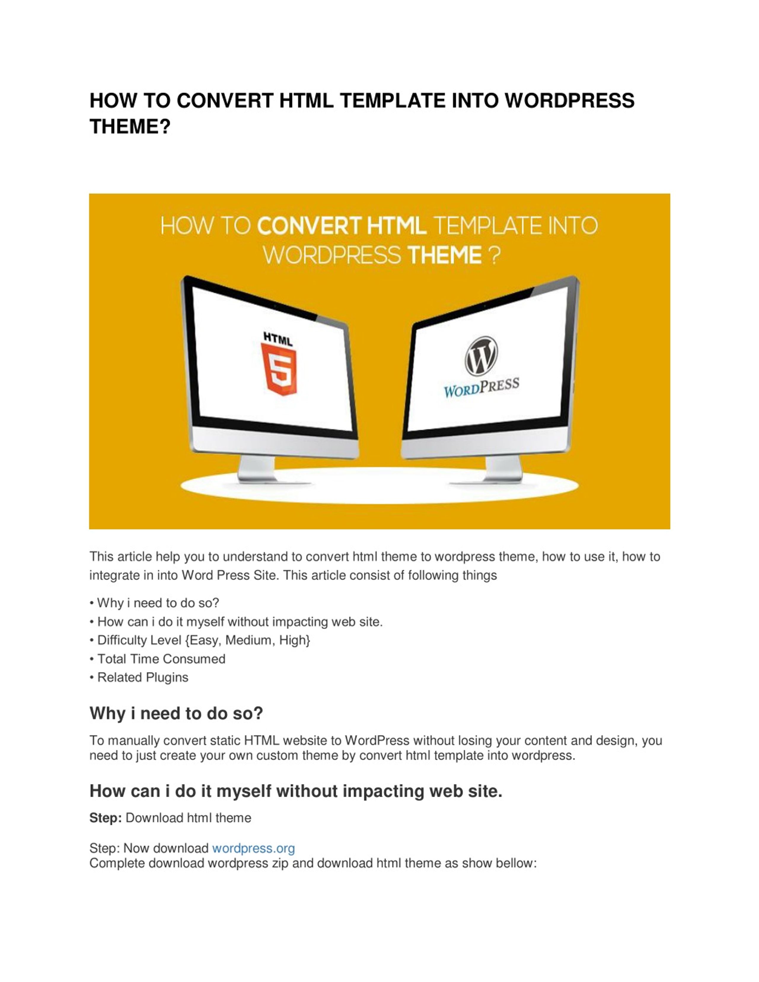 PPT - How to convert html template into wordpress theme PowerPoint ...