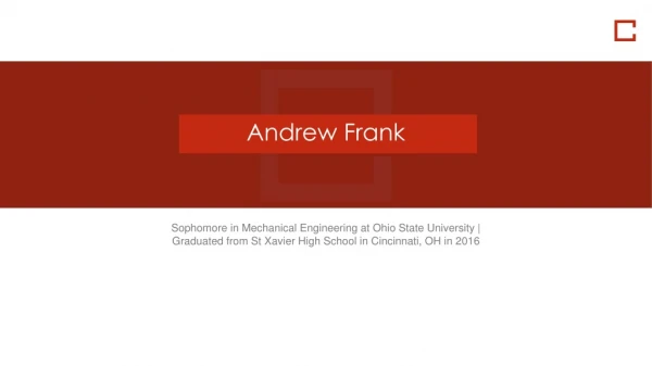 Andrew Frank (Clermont County Ohio) - Graduated From St Xavier High School