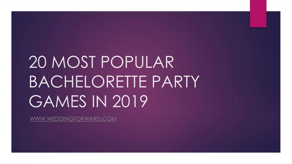 20 most popular bachelorette party games in 2019