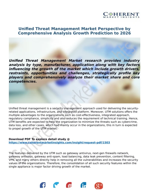 Unified Threat Management Market Perspective by Comprehensive Analysis Growth Prediction to 2026