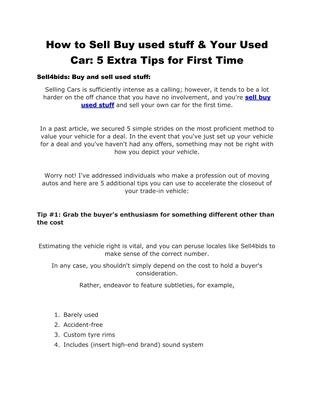 how to sell buy used stuff your used car 5 extra