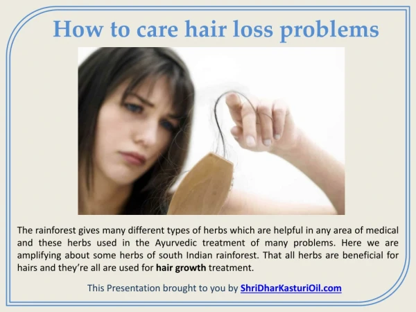 How to care hair loss problems