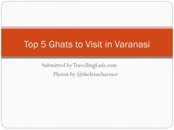 Top 5 ghats to Visit in varanasi