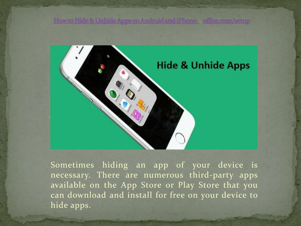 how to hide unhide apps on android and iphone office com setup