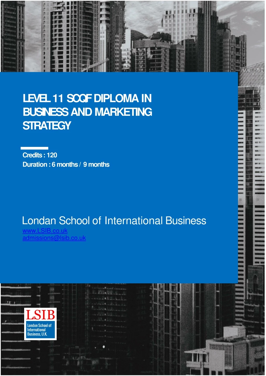 level 11 scqf diploma in business and marketing strategy