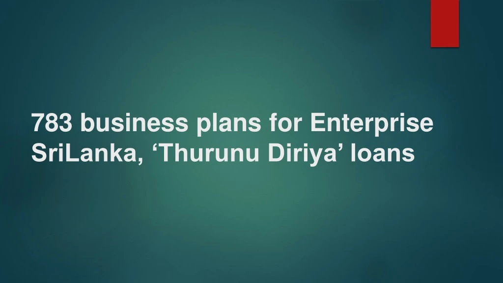 783 business plans for enterprise srilanka thurunu diriya loans