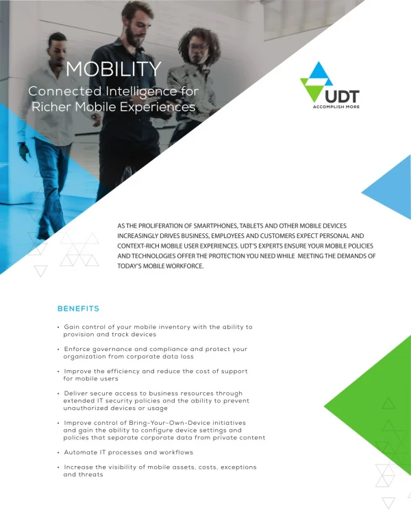 UDT Mobility - Connecting Intelligence For Richer Mobile Experience