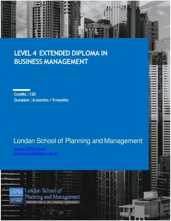 Level 4 Extended Diploma in Business Management