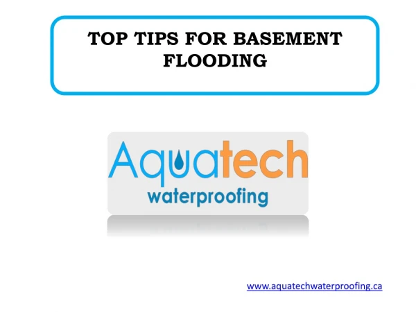 TOP TIPS FOR BASEMENT FLOODING