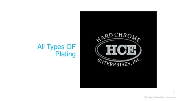 Different types of Plating | Silver | Nickel | Cadmium | Hard Chrome