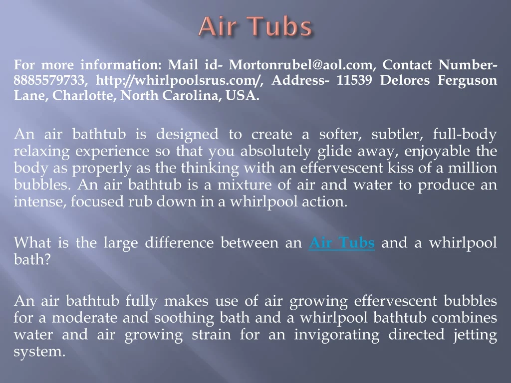 air tubs