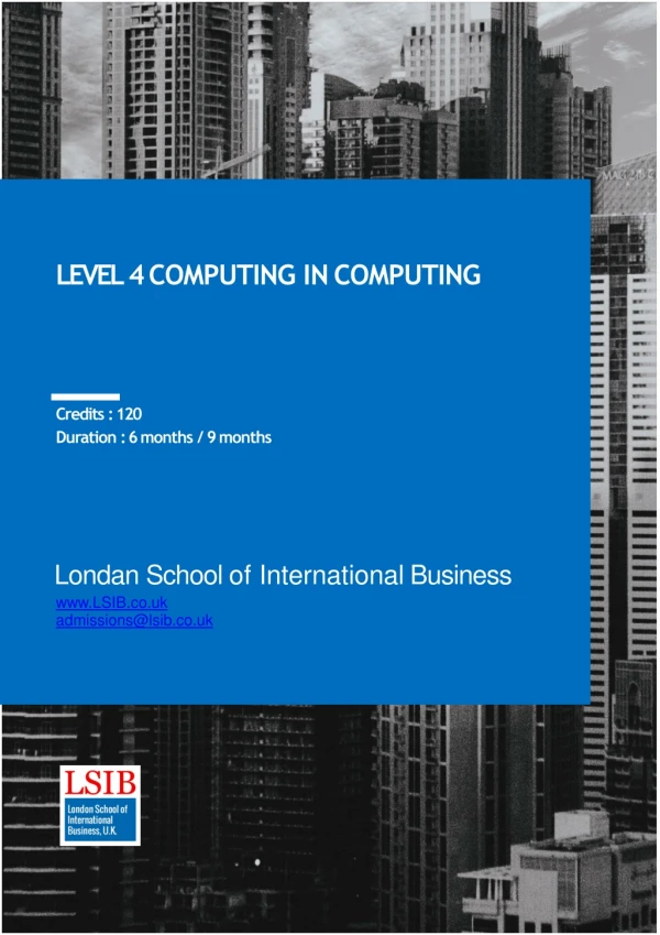 Level 4 Diploma in Computing