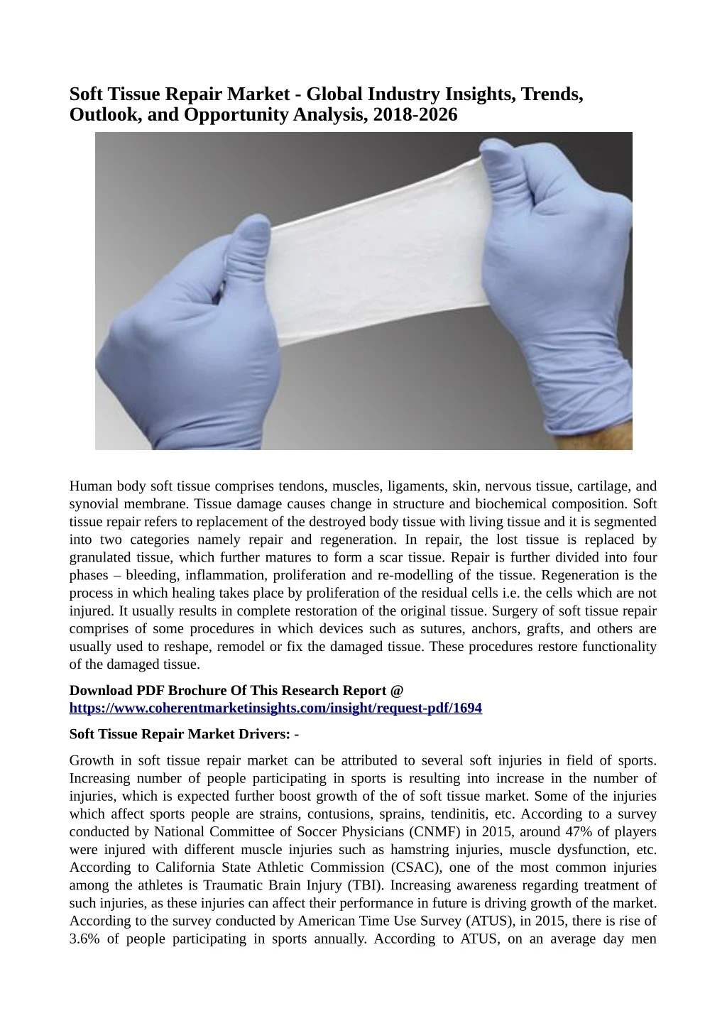 soft tissue repair market global industry
