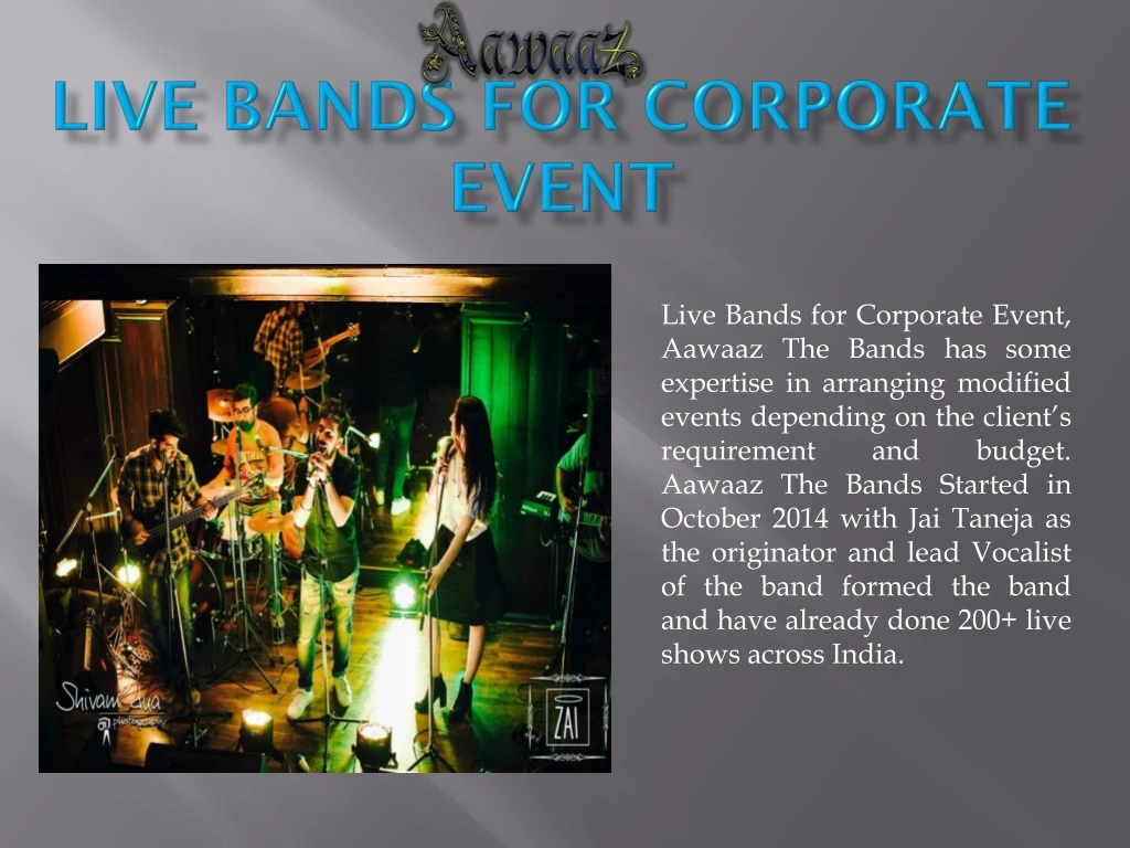 live bands for corporate event