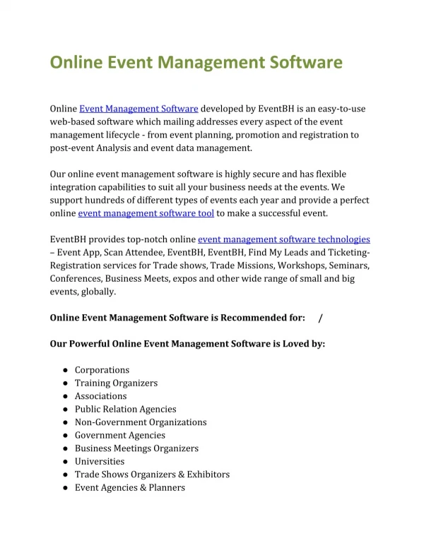Online Event Management Software