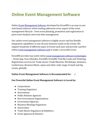 Online Event Management Software - slide 1