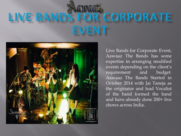 Live Bands for Corporate Event | Aawaaz