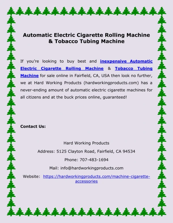Automatic Electric Cigarette Rolling Machine & Tobacco Tubing Machine