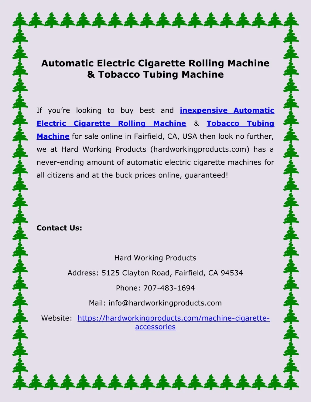 automatic electric cigarette rolling machine