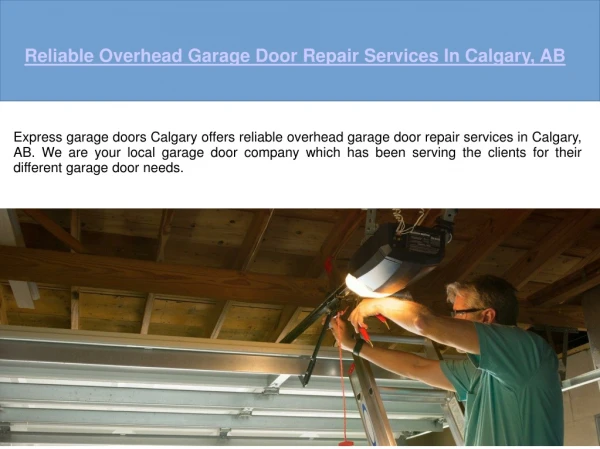 Overhead Garage Door Repair Calgary