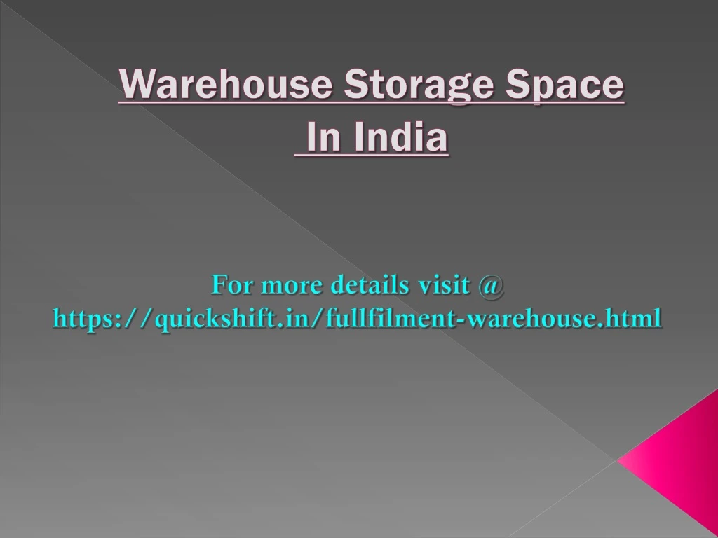 warehouse storage space in india
