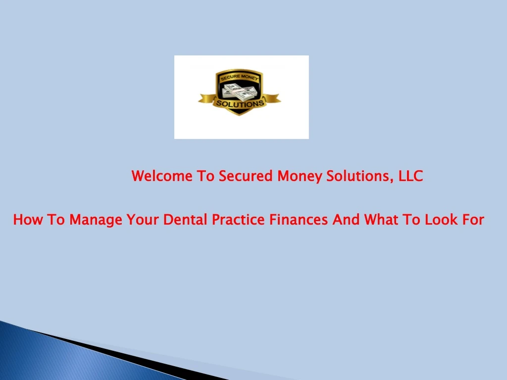 welcome to secured money solutions llc