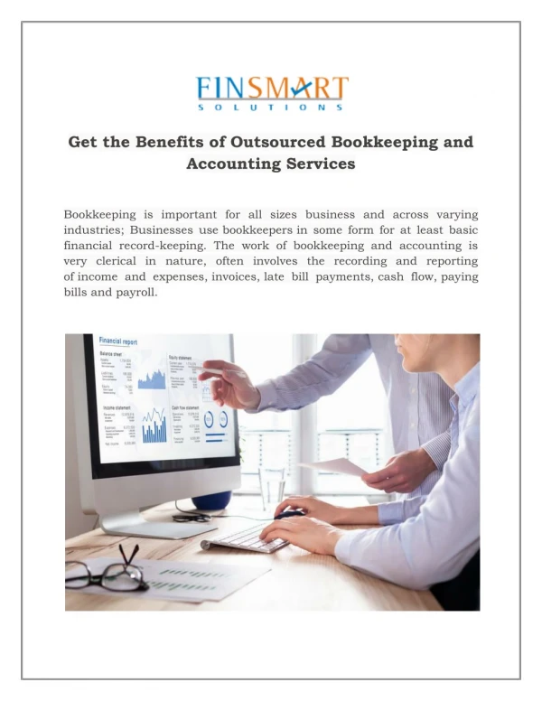 Get the Benefits of Outsourced Bookkeeping and Accounting Services