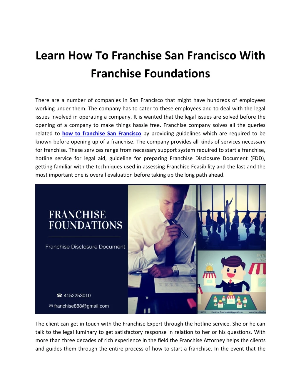 learn how to franchise san francisco with