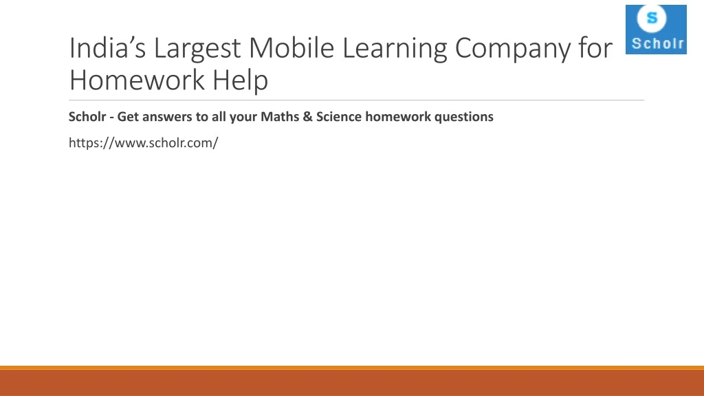 india s largest mobile learning company for homework help