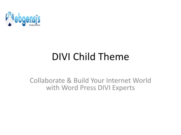 DIVI Child Theme - Webgensis