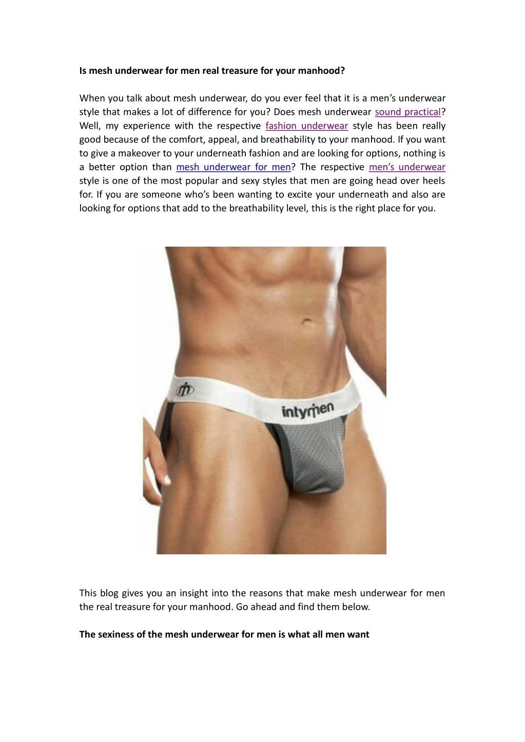 is mesh underwear for men real treasure for your
