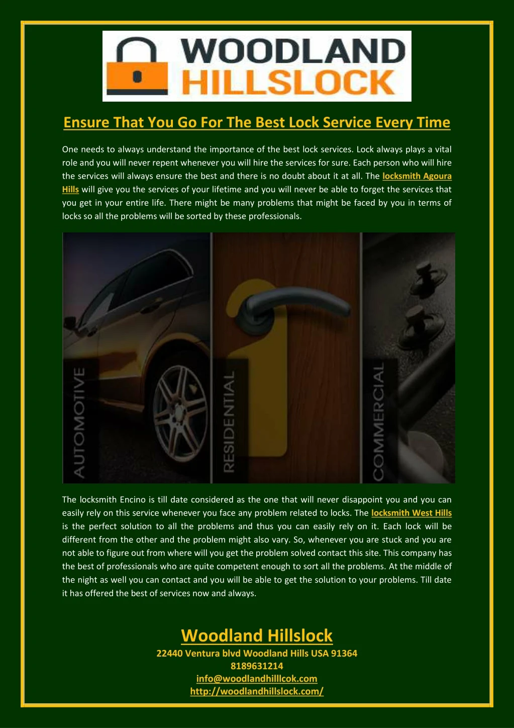 ensure that you go for the best lock service