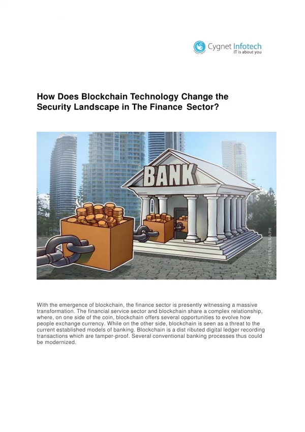 How Does Blockchain Technology Change The Security Landscape In The Finance Sector