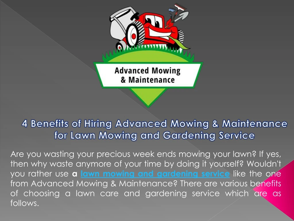 are you wasting your precious week ends mowing