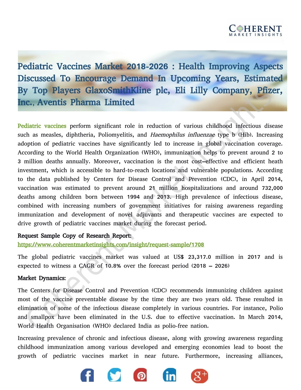 pediatric vaccines market 2018 2026 health