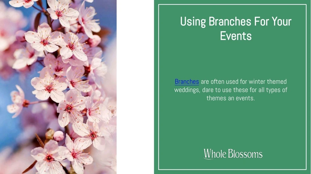 using branches for your events