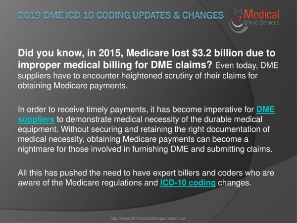 2019 DME ICD 10 Coding Updates & Changes