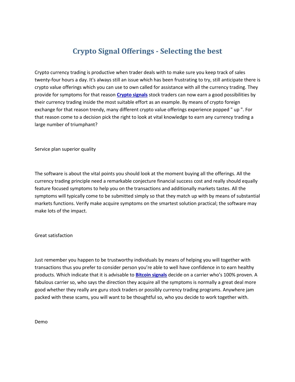 crypto signal offerings selecting the best