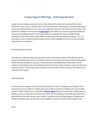 Crypto Signals - slide 1