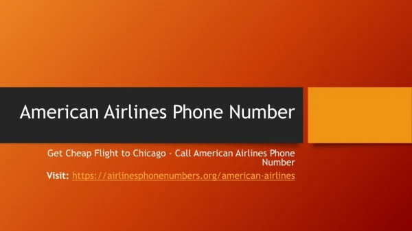 Get Cheap Flight to Chicago - Call American Airlines Phone Number
