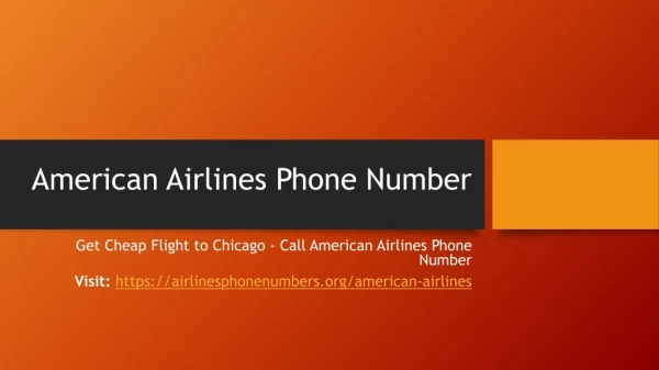 Get Cheap Flight to Chicago - Call American Airlines Phone Number- PDF