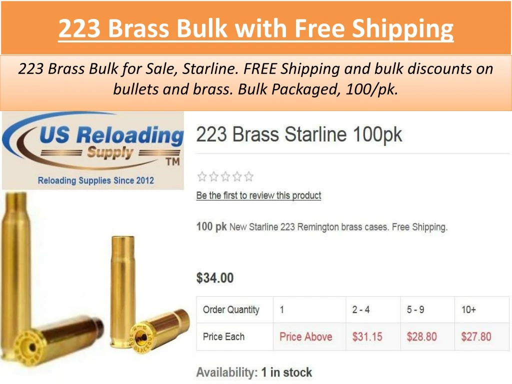 223 brass bulk with free shipping