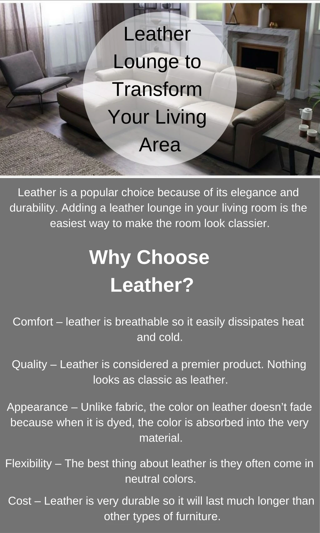leather lounge to transform your living area