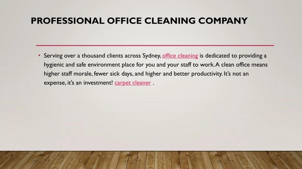 professional office cleaning company
