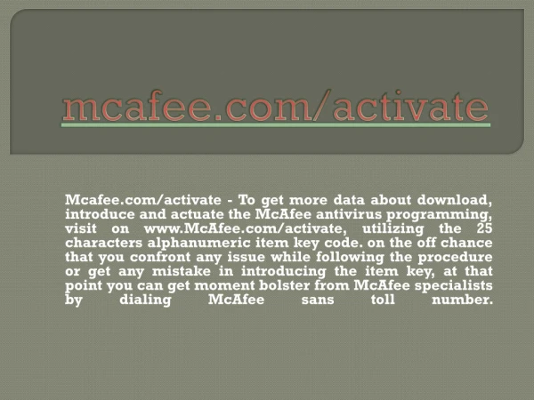 MCAFEE.COM/ACTIVATE- MCAFEE SUPPORT