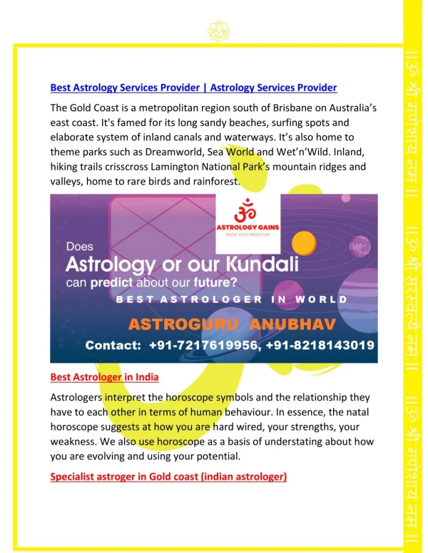 Genuine Astrology Services Provider